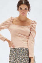 Roshni Puff Sleeve Top | Beige | puff sleeve top | MinkPink