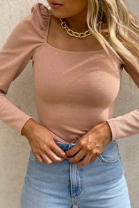 Roshni Puff Sleeve Top | Beige | puff sleeve top | MinkPink