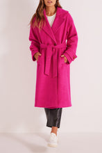 long hot pink coat with pockets