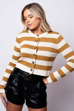 gold and white Stripe Sweater 